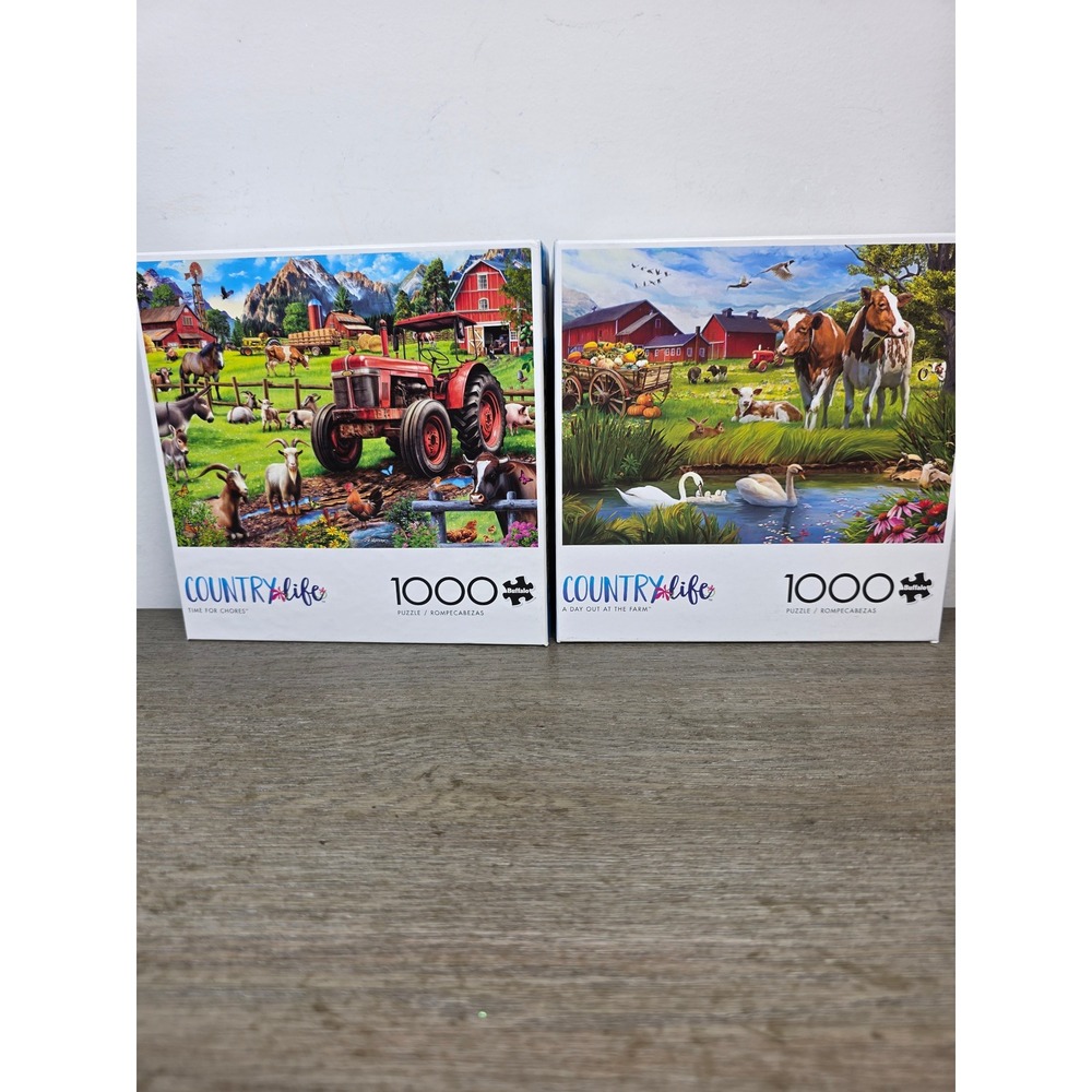 Set of Two (2) Country Life 1000 Piece Jigsaw Puzzles by Buffalo Games